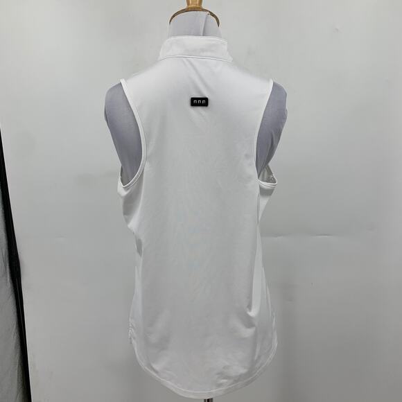 Jamie Sadock Shirt Womens M Medium White Sleeveless Racerback Quarter Zip Polo - Picture 5 of 10